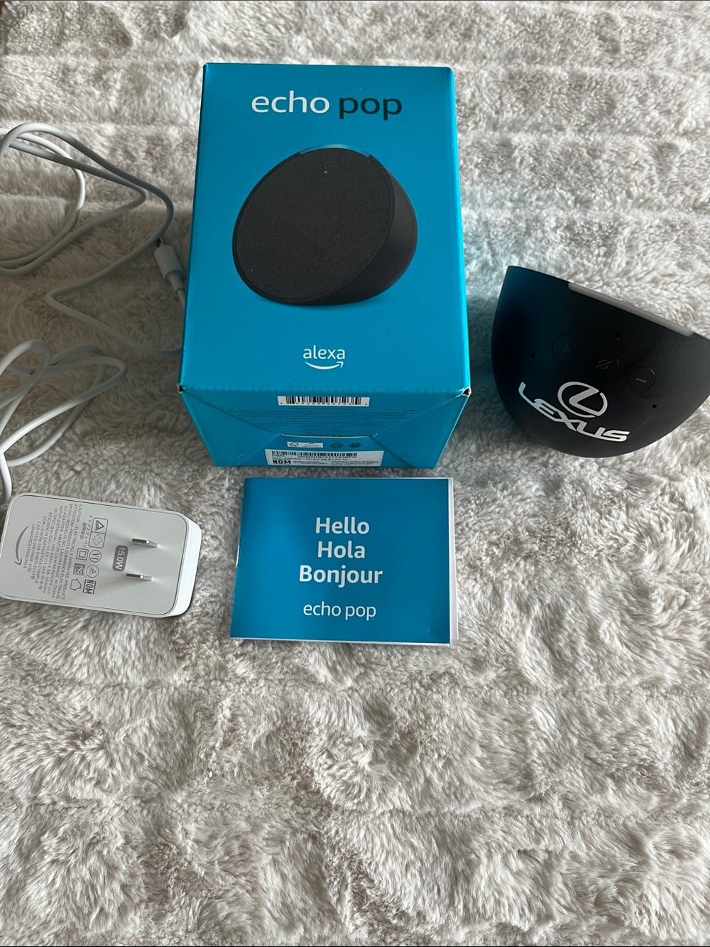 Amazon Black Echo Pop Smart Speaker Lexus Branding - Never Used
